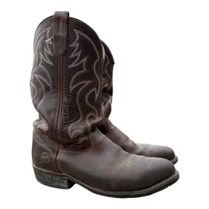 Double-H AG7 2282 Leather Pull On Work Western Boots Mens US 8.5 D Steel toe