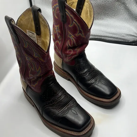 Double H leather boots for men size 7D with steel toe