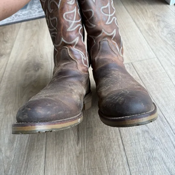 Double H men’s Dylan boots size 11D medium width brown leather gel Ice Western