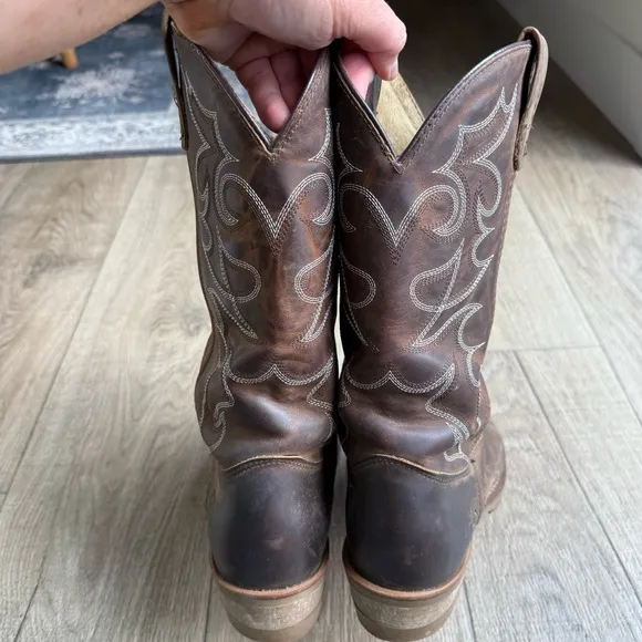 Double H men’s Dylan boots size 11D medium width brown leather gel Ice Western