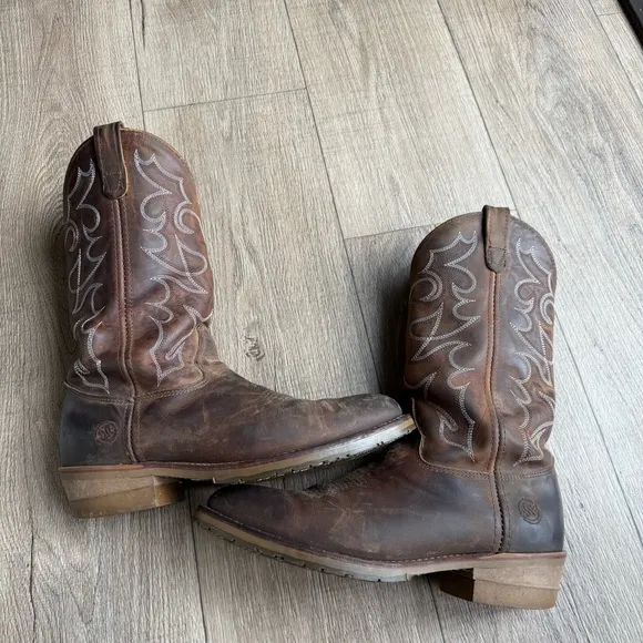 Double H men’s Dylan boots size 11D medium width brown leather gel Ice Western