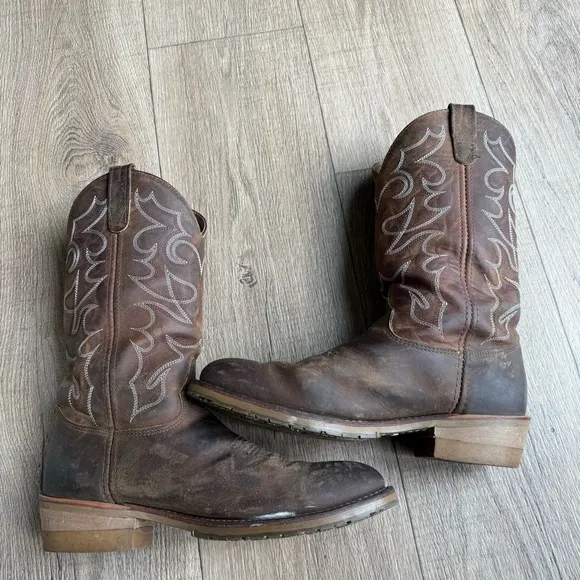 Double H men’s Dylan boots size 11D medium width brown leather gel Ice Western