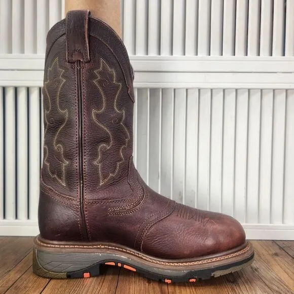 Double H DH5133 EH Safety Boots Men 7.5 EE Wide Brown Leather Composite Toe Work