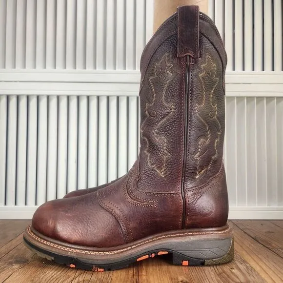 Double H DH5133 EH Safety Boots Men 7.5 EE Wide Brown Leather Composite Toe Work