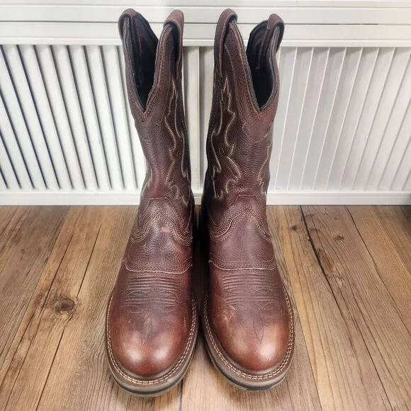 Double H DH5133 EH Safety Boots Men 7.5 EE Wide Brown Leather Composite Toe Work