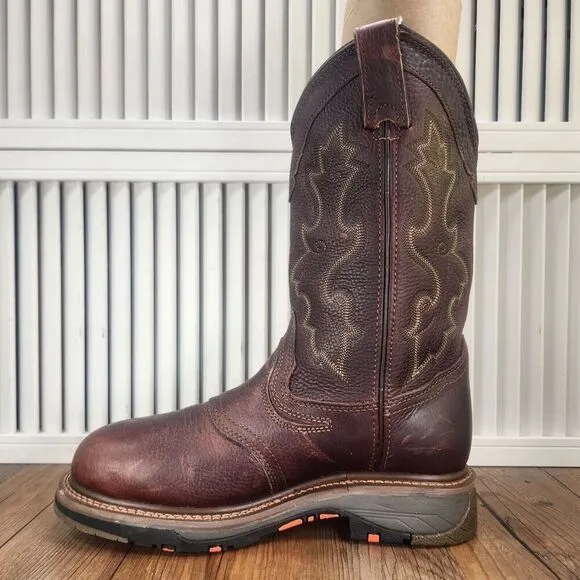 Double H DH5133 EH Safety Boots Men 7.5 EE Wide Brown Leather Composite Toe Work