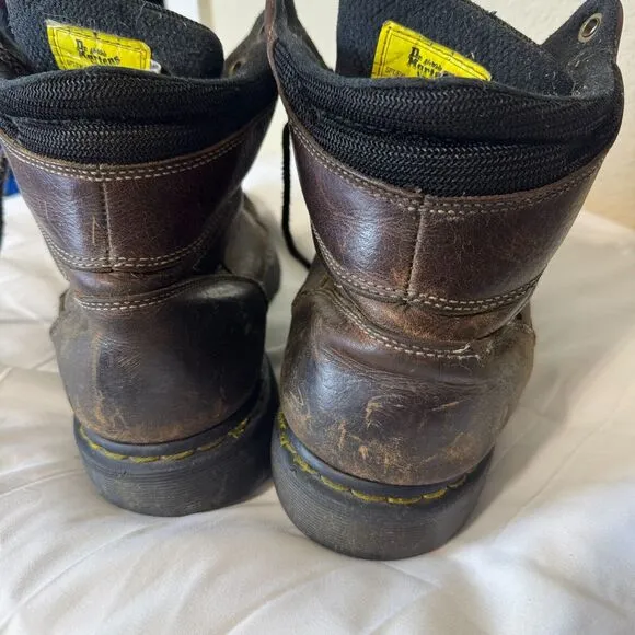 Dr Doc Martens Industrial Ironbridge Steel Toe Work Boots Mens 13 Brown Leather