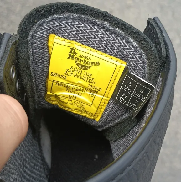 Dr Doc Martens Industrial Steel Toe Safety Boots ASTM F2413-18 Size 38