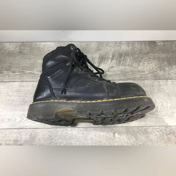 Dr. Doc Martens Industrial Womens Leather Steel Safety Toe Boots Size UK 5 US 7