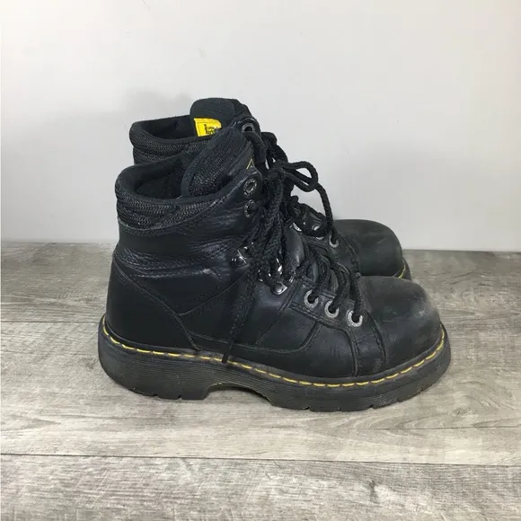 Dr. Doc Martens Industrial Womens Leather Steel Safety Toe Boots Size UK 5 US 7