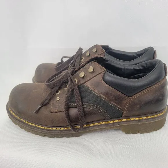 Dr. Doc Martens Mens US 11 Shoes BROWN Leather JESSE 5 Eye Walking Low Top