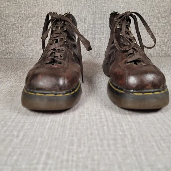 Dr. Doc Martens Vintage Steel Toe Brown Leather Boots Men's 7 Women's 8 EU39