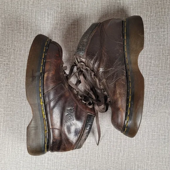 Dr. Doc Martens Vintage Steel Toe Brown Leather Boots Men's 7 Women's 8 EU39