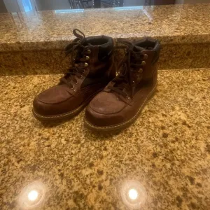 Dr. Martens Brown Leather Jamie Moc Toe Boots W9 M8