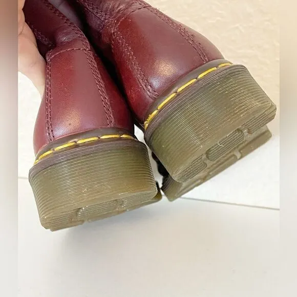 DR MARTENS Combat boots 1460 PASCAL BOOTS with Virginia leather in cherry red 6