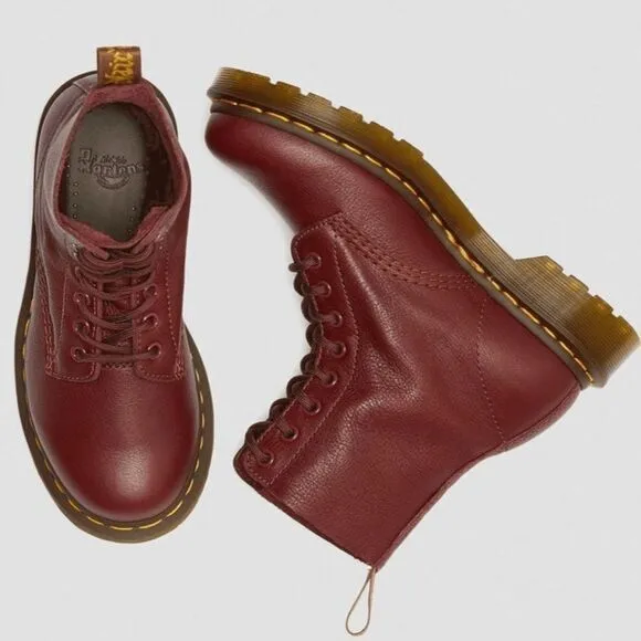 DR MARTENS Combat boots 1460 PASCAL BOOTS with Virginia leather in cherry red 6