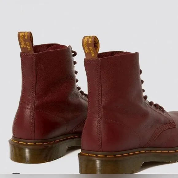 DR MARTENS Combat boots 1460 PASCAL BOOTS with Virginia leather in cherry red 6