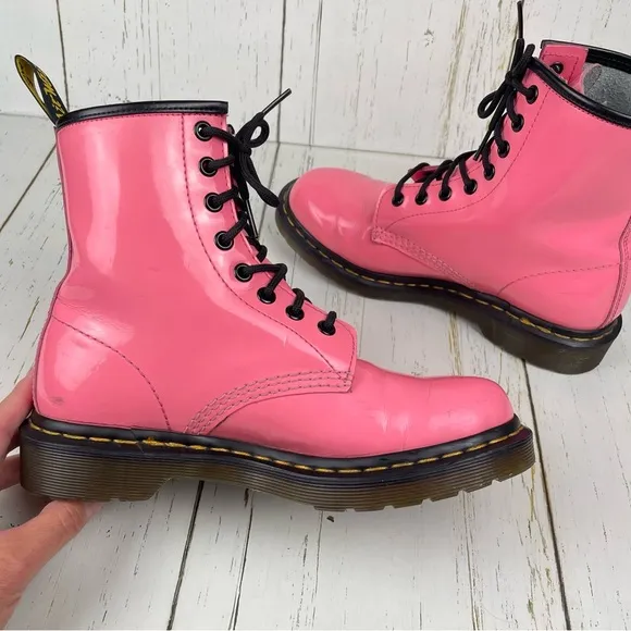 Dr. Martens Pink Patent Leather Boots 1460‎