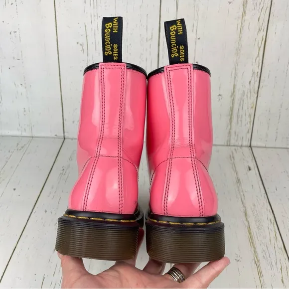 Dr. Martens Pink Patent Leather Boots 1460‎