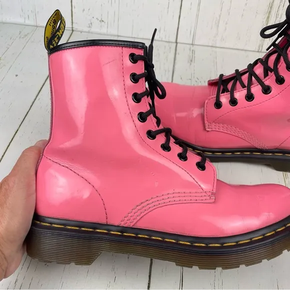 Dr. Martens Pink Patent Leather Boots 1460‎