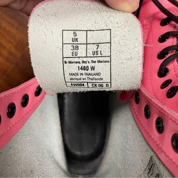 Dr. Martens Pink Patent Leather Boots 1460‎