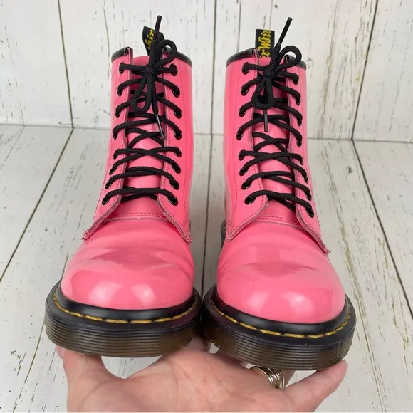 Dr. Martens Pink Patent Leather Boots 1460‎