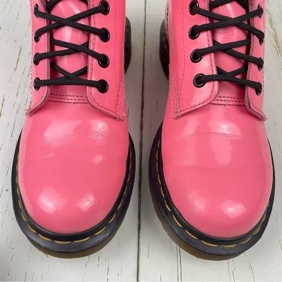 Dr. Martens Pink Patent Leather Boots 1460‎