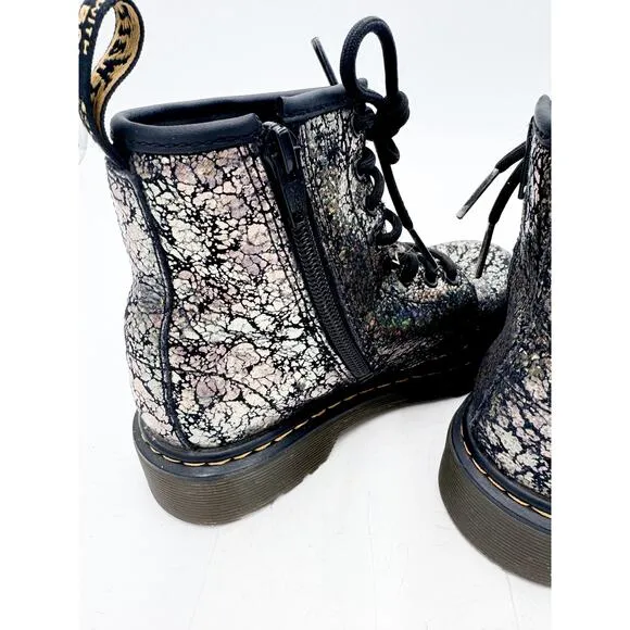 Dr. Martens size 13 Youth 1460 Crinkle Metallic Lace Up Boots