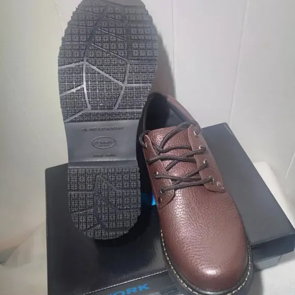 Dr. Scholl's Harrington II Brown, Men's 9.5 E8176M1200 Work Shoe Slip Resist