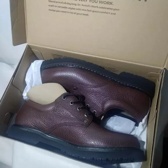 Dr. Scholl's Harrington II Brown, Men's 9.5 E8176M1200 Work Shoe Slip Resist