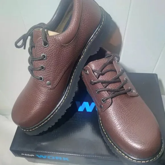 Dr. Scholl's Harrington II Brown, Men's 9.5 E8176M1200 Work Shoe Slip Resist
