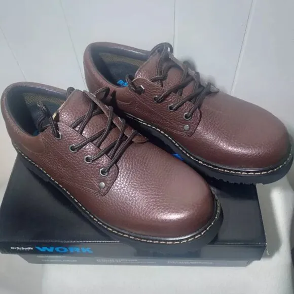 Dr. Scholl's Harrington II Brown, Men's 9.5 E8176M1200 Work Shoe Slip Resist