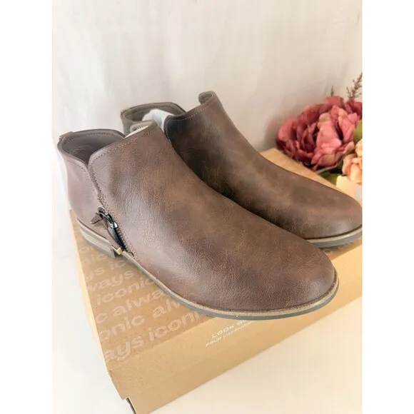 Dr. Scholl's Shoes Womens Astir Brown Faux Suede Ankle Booties Shoes NWT