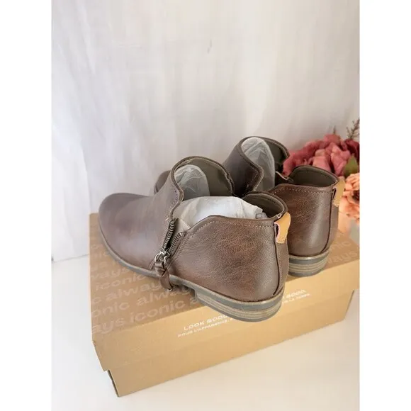 Dr. Scholl's Shoes Womens Astir Brown Faux Suede Ankle Booties Shoes NWT