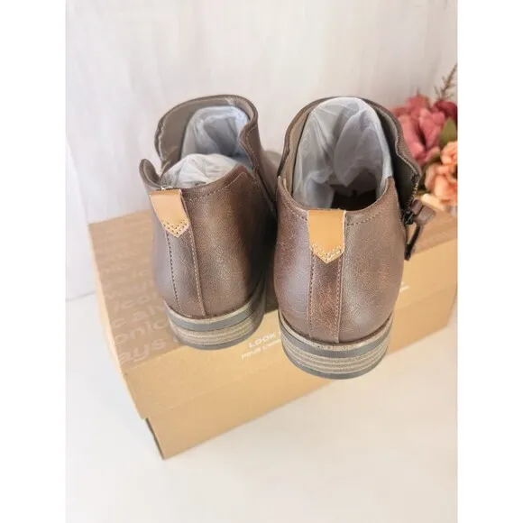 Dr. Scholl's Shoes Womens Astir Brown Faux Suede Ankle Booties Shoes NWT