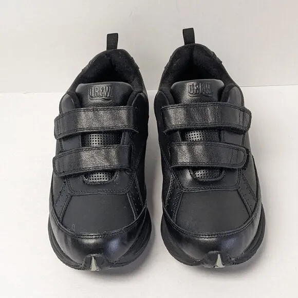 Drew Jimmy Walking Sneakers, Black Leather, Men's 9 M