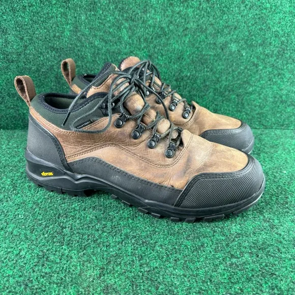 Duluth Trading Mens Size 14 W Wide Capstone Brown Leather Work Shoes