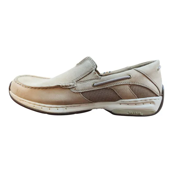 Dunham new balance mens loafer sz 13D leather comfort shoes tan slip on
