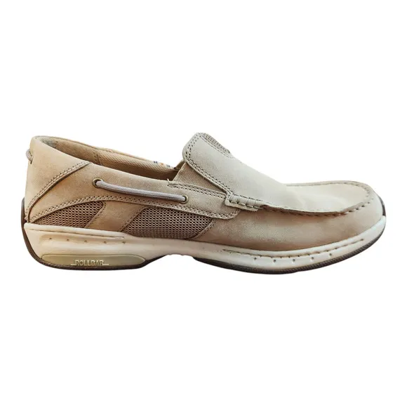 Dunham new balance mens loafer sz 13D leather comfort shoes tan slip on