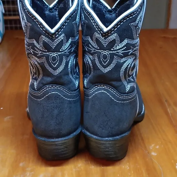 Durango black Embroidered Western Boots kids size 12