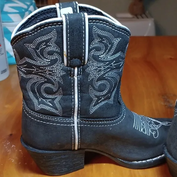 Durango black Embroidered Western Boots kids size 12