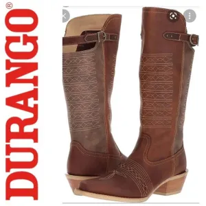 Durango Crush Women's Vintage Brown Belted Collar Western Boot DRD0203 size 8