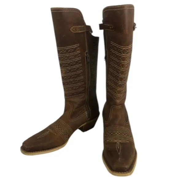 Durango Crush Women's Vintage Brown Belted Collar Western Boot DRD0203 size 8