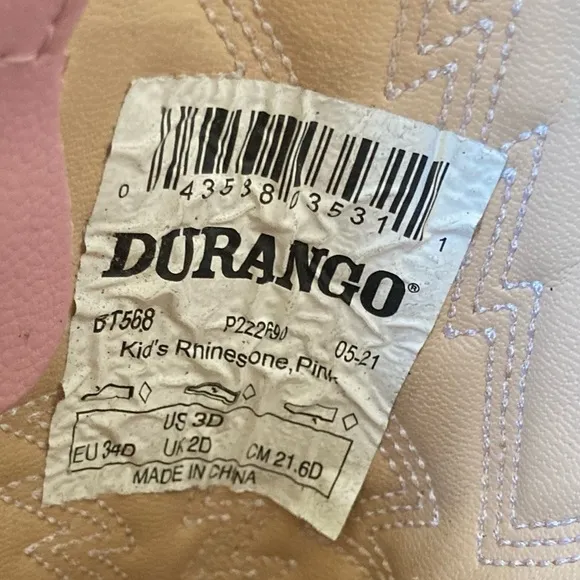 Durango | Girls Pink Chain Harness Cowgirl Boots