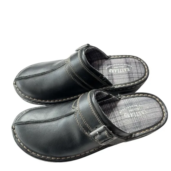 Eastland Mae Black Leather Clog Mule Shoe Sz 8 Style 3889-01 Slip On Comfort NEW