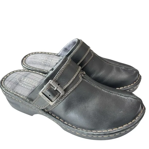Eastland Mae Black Leather Clog Mule Shoe Sz 8 Style 3889-01 Slip On Comfort NEW