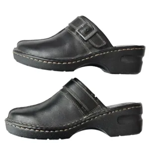 Eastland Mae Black Leather Clog Mule Shoe Sz 8 Style 3889-01 Slip On Comfort NEW
