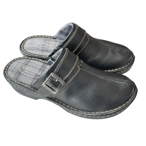Eastland Mae Black Leather Clog Mule Shoe Sz 8 Style 3889-01 Slip On Comfort NEW