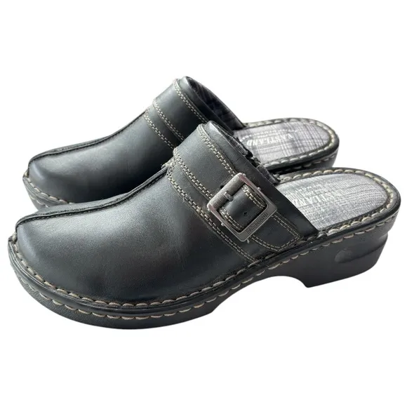 Eastland Mae Black Leather Clog Mule Shoe Sz 8 Style 3889-01 Slip On Comfort NEW