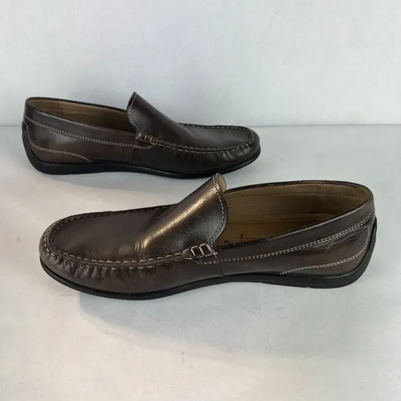 ECCO 43 Loafer Shoes Mens 9 Brown Leather Classic Moc Casual Comfort Slip On‎